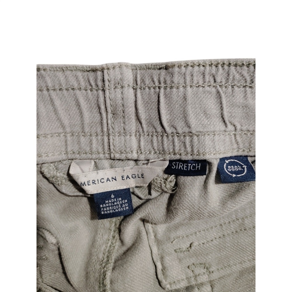 American Eagle Outfitters Womens Khaki Utility Shorts Size 6 Drawstring Waist - Picture 6 of 8